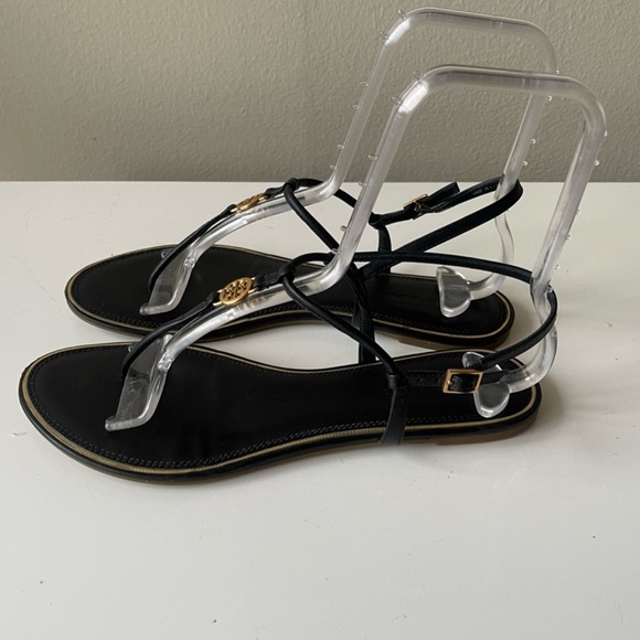 TORY BURCH Emmy  Flat Sandal black size 8 - Picture 3 of 7